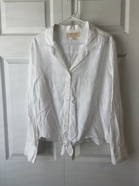 Tencel Anthropologie Cloth & Stone Button down Blouse Shirt Size Med